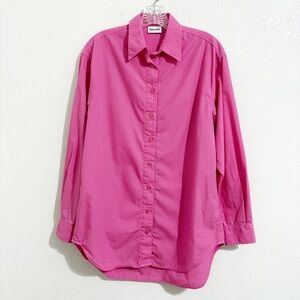 Aritzia‎ Sunday Best Future Cotton Poplin Oversized Button Down Shirt in Pink